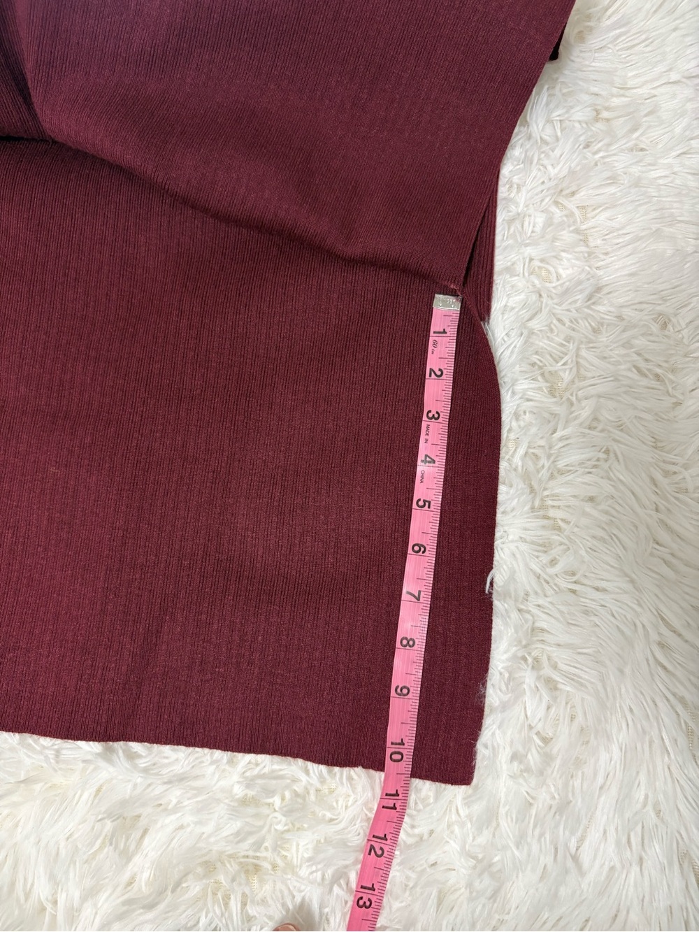 Tommy Hilfiger Women’s Ribbed Midi Skirt in Burgundy - Picture 10 of 14